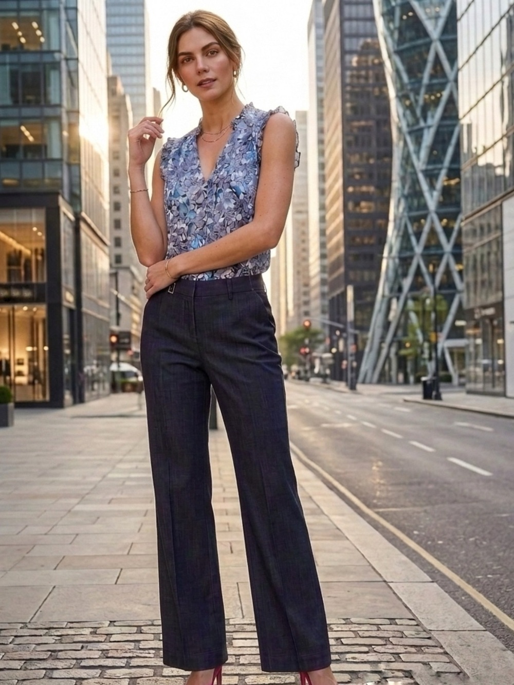 Express Editor Flare Wide Leg Jean Trousers